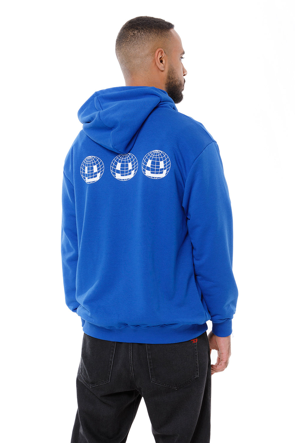 Smiley Globe Hoodie Blue