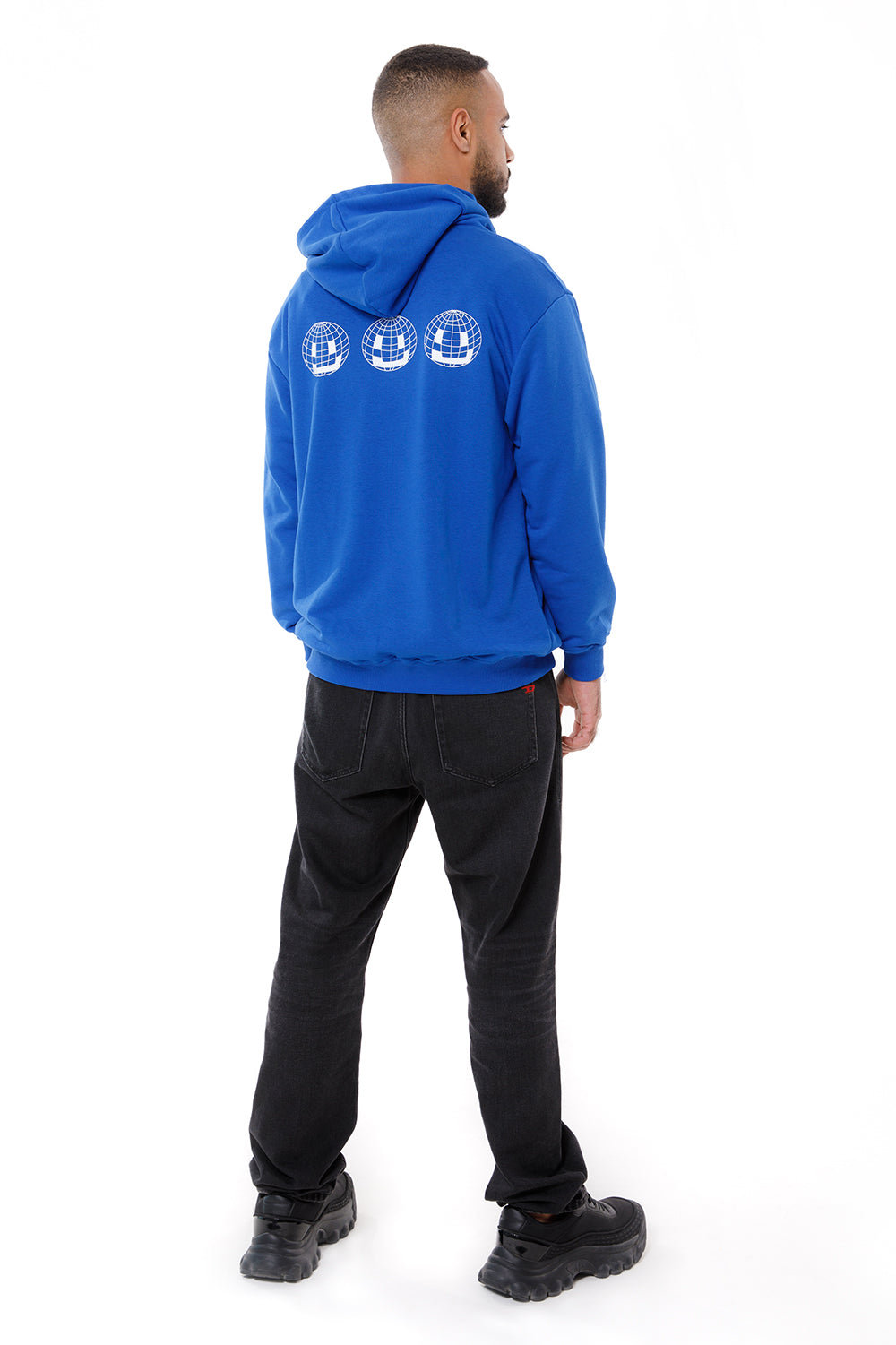 Smiley Globe Hoodie Blue