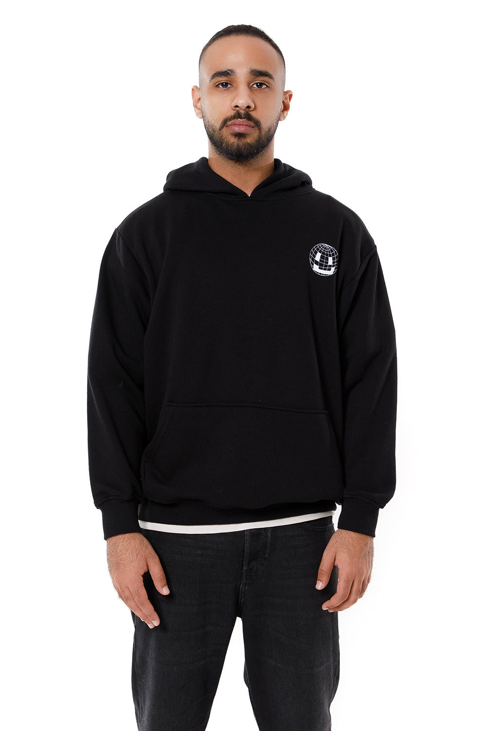 Smiley Globe Hoodie Black