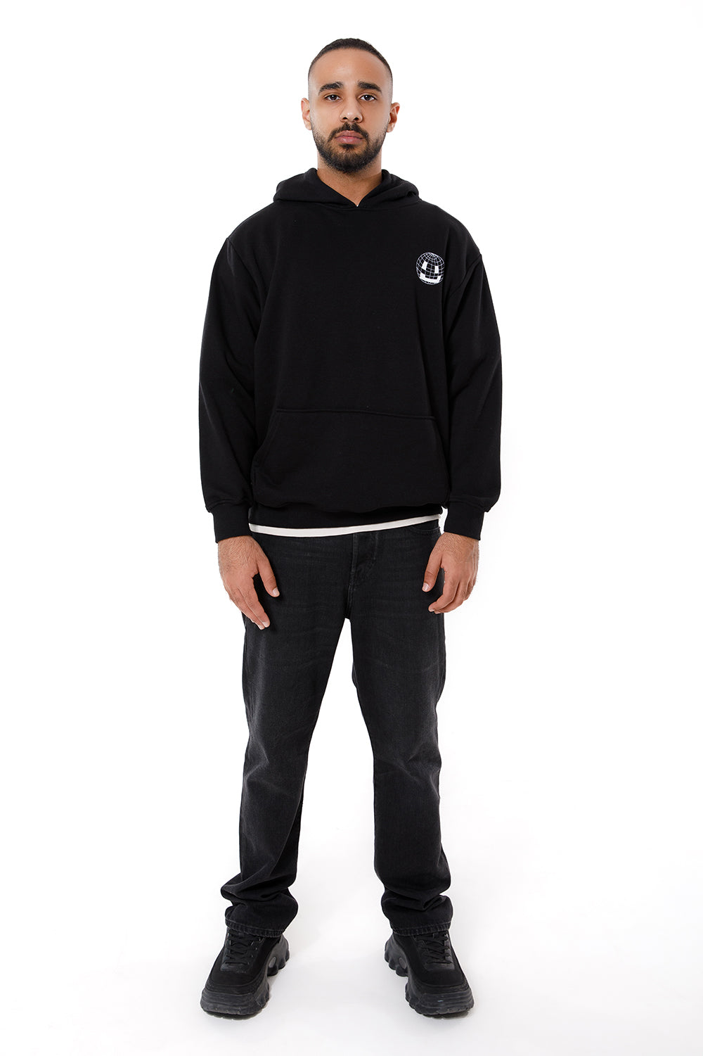 Smiley Globe Hoodie Black