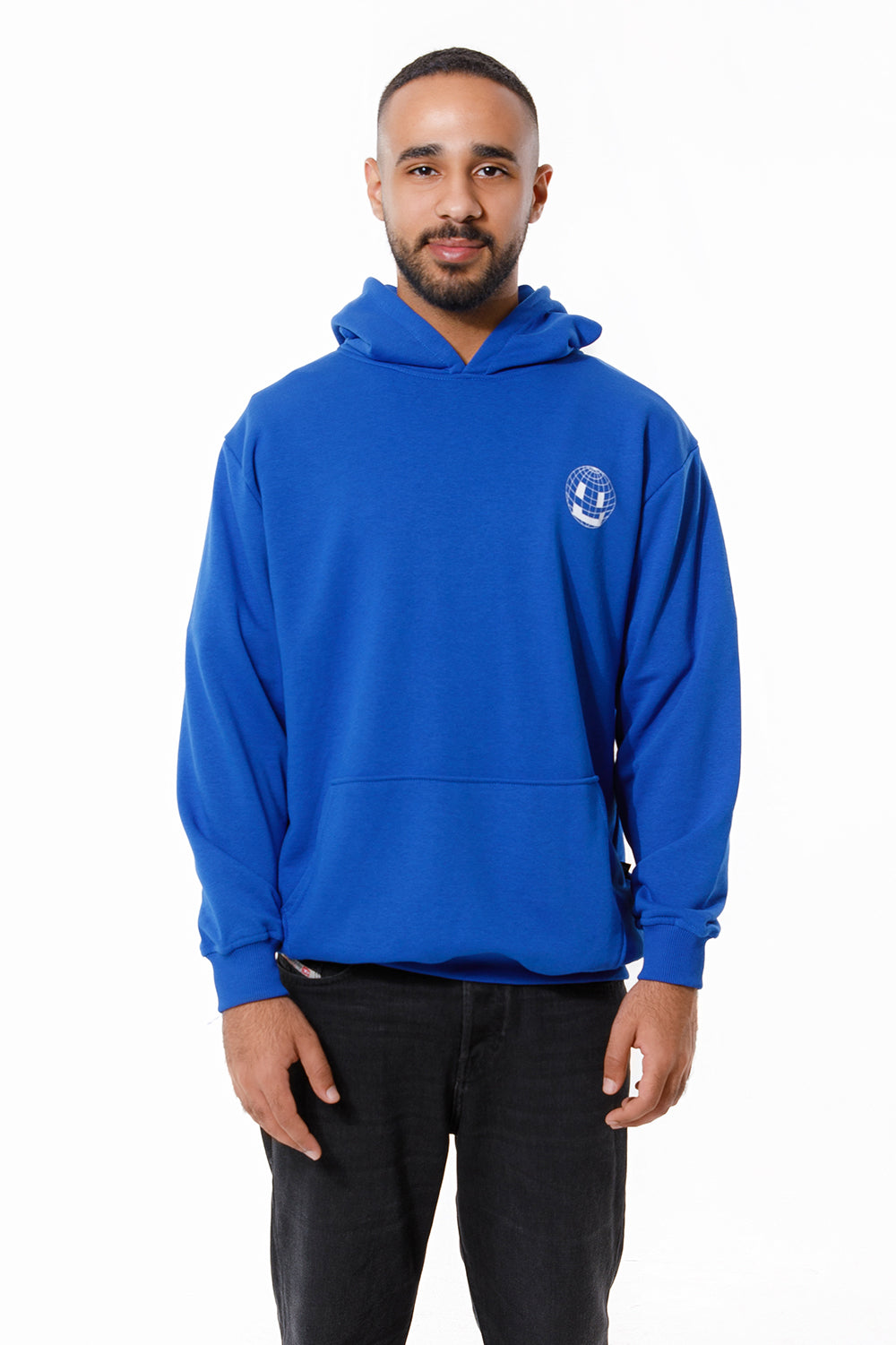 Smiley Globe Hoodie Blue